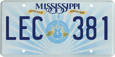 MS license plate LEC381