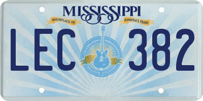 MS license plate LEC382