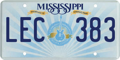 MS license plate LEC383
