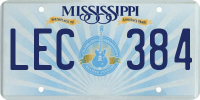 MS license plate LEC384