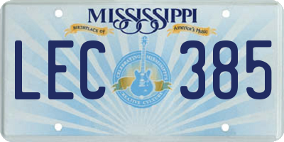 MS license plate LEC385