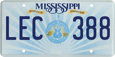 MS license plate LEC388