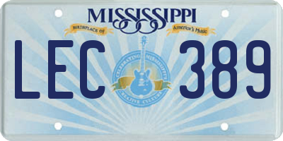 MS license plate LEC389