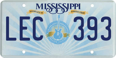 MS license plate LEC393
