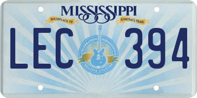 MS license plate LEC394