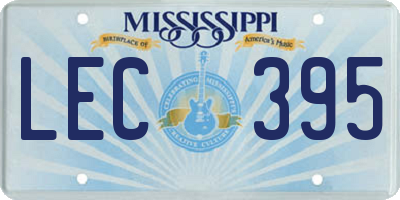 MS license plate LEC395