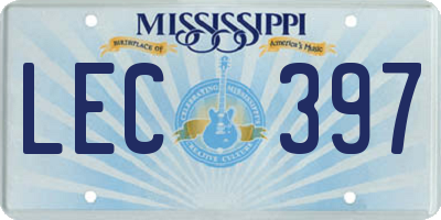 MS license plate LEC397