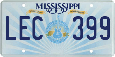 MS license plate LEC399