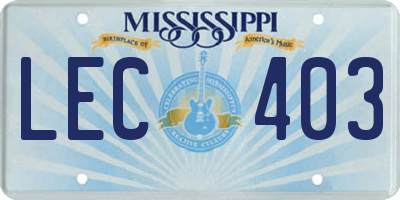 MS license plate LEC403