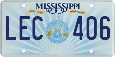 MS license plate LEC406