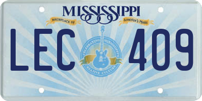 MS license plate LEC409