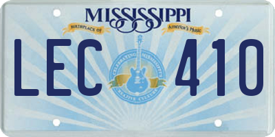 MS license plate LEC410