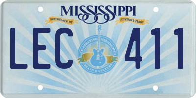 MS license plate LEC411