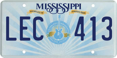 MS license plate LEC413