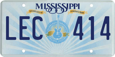 MS license plate LEC414