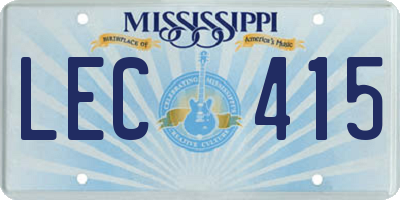 MS license plate LEC415