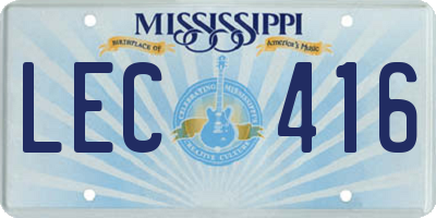 MS license plate LEC416