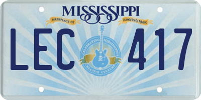 MS license plate LEC417