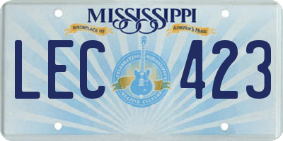 MS license plate LEC423