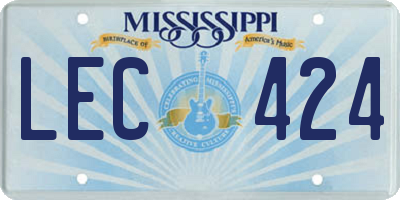 MS license plate LEC424