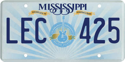 MS license plate LEC425