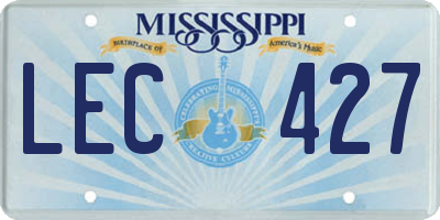 MS license plate LEC427