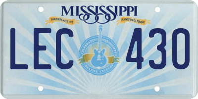MS license plate LEC430