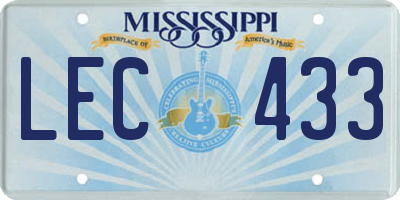 MS license plate LEC433