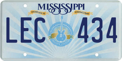 MS license plate LEC434