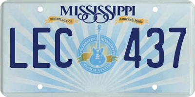 MS license plate LEC437