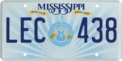 MS license plate LEC438