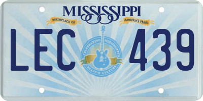 MS license plate LEC439