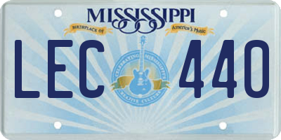 MS license plate LEC440