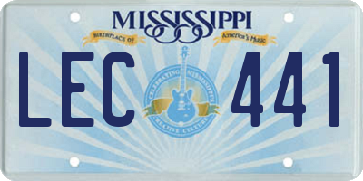 MS license plate LEC441