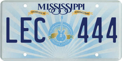 MS license plate LEC444