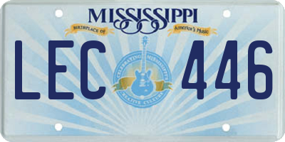 MS license plate LEC446