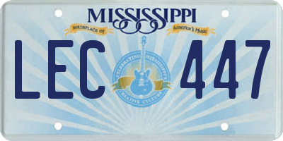MS license plate LEC447