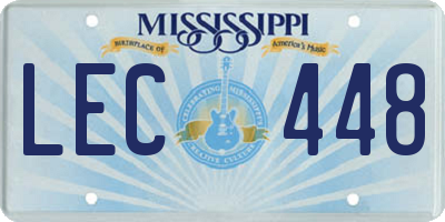 MS license plate LEC448