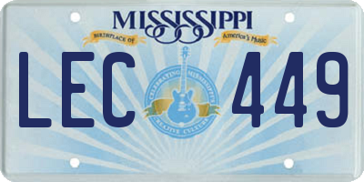 MS license plate LEC449