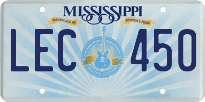 MS license plate LEC450