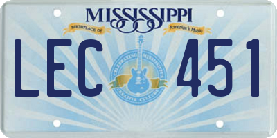 MS license plate LEC451
