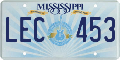 MS license plate LEC453