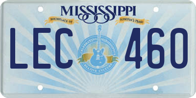 MS license plate LEC460