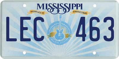 MS license plate LEC463