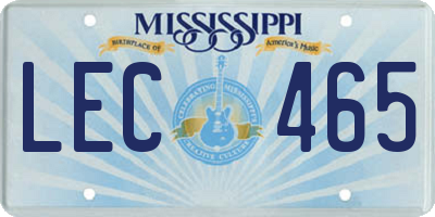 MS license plate LEC465