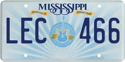 MS license plate LEC466