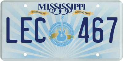 MS license plate LEC467