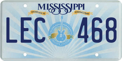 MS license plate LEC468