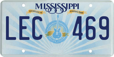 MS license plate LEC469