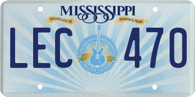 MS license plate LEC470
